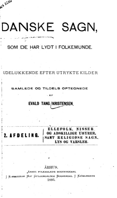 Titelblad, Danske sagn, anden afdeling: Ellefolk og nisser