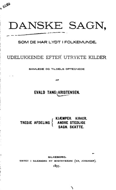 Titelblad, Danske sagn, tredje afdeling: Kæmper, kirker og andre stedlige sagn