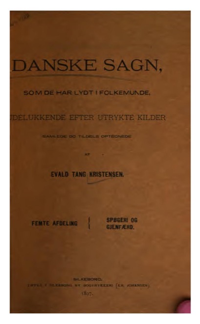 Titelblad, Danske sagn, femte afdeling: Spøgeri og gjenfærd